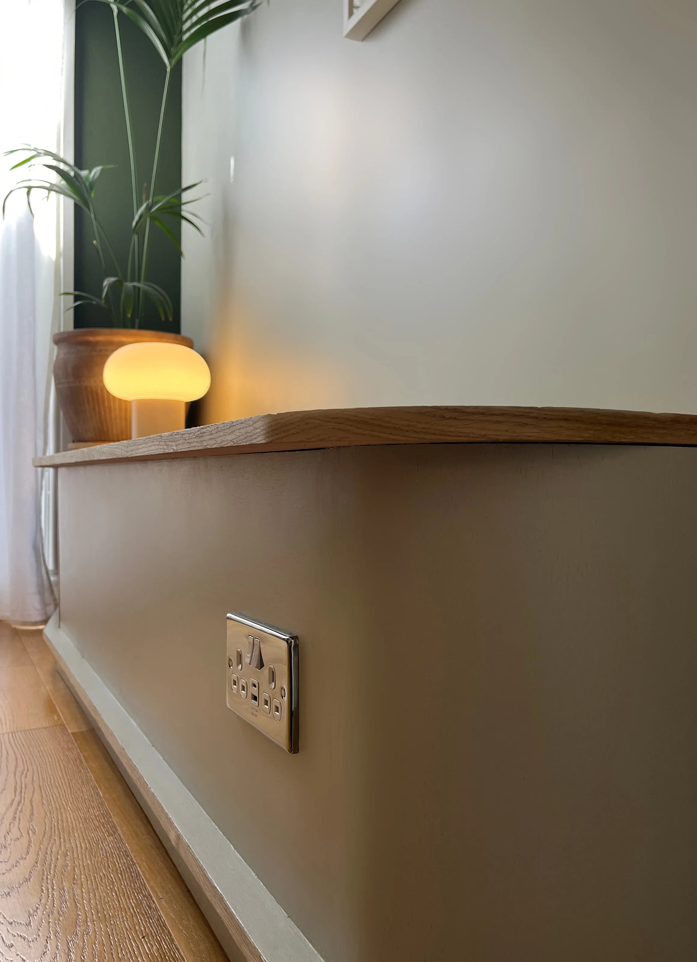 Banquette seating with curved joinery detail